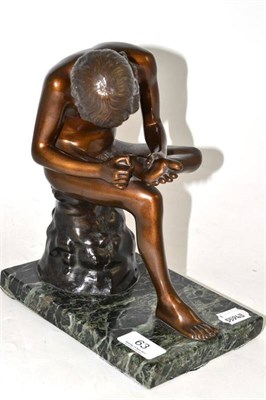 Lot 63 - Boy Extracting A Thorn', a bronze copy of the original on a marble base