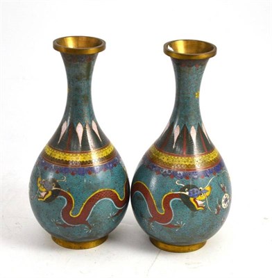 Lot 85 - A pair of cloisonné vases, 24cm high
