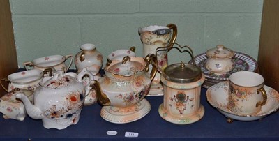 Lot 111 - A quantity of Crown Devon, jug, teapot, biscuit barrel, tray, etc