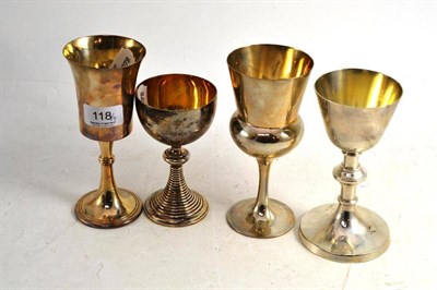 Lot 118 - Four silver goblets