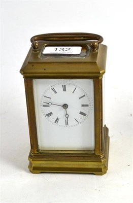 Lot 132 - A brass striking carriage clock