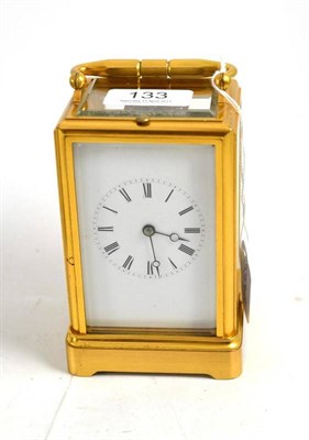 Lot 133 - A gilt brass striking carriage clock