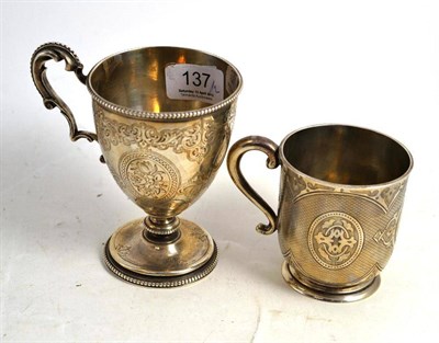 Lot 137 - Two silver mugs