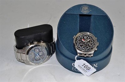 Lot 169 - A stainless steel Citizen Eco Drive wristwatch and a Triumph chronograph wristwatch