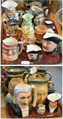 Lot 185 - Two trays of character jugs including Royal Doulton, Sylvac, etc