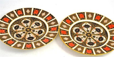 Lot 197 - A pair of Royal Crown Derby Imari pattern plates