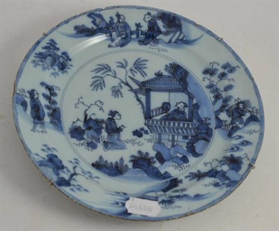 Lot 200 - A good Chinese style faience plate with old collector's label