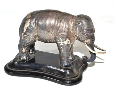 Lot 157 - A Continental White Metal Figure of a Standing Elephant, late 19th/early 20th century, with...
