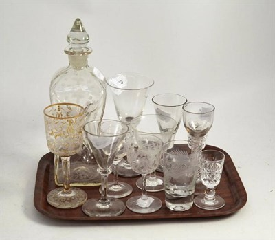 Lot 231 - Various Georgian and later glasses and a decanter