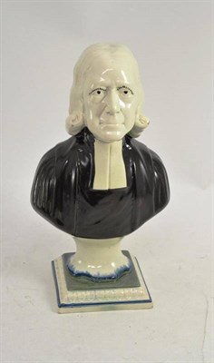 Lot 241 - A 19th century pearlware bust of Wesley