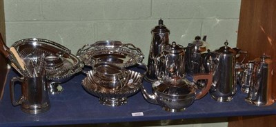 Lot 250 - Silver coffee pot and quantity of plated wares