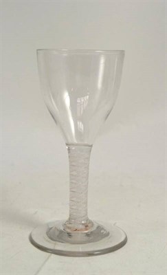 Lot 259 - A mid-19th century double series opaque twist stem wine glass