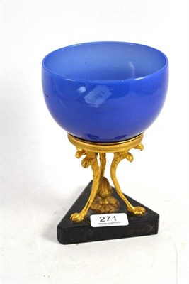 Lot 271 - Glass bowl on tripod ormolu base