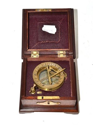 Lot 275 - A 20th century compass and sundial with folding gnomon (reproduction)