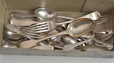 Lot 302 - A collection of assorted silver including various forks, spoons etc