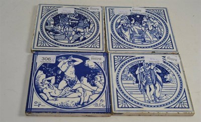 Lot 306 - Three Minton tiles and another