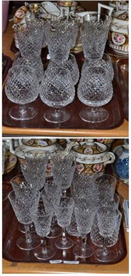 Lot 307 - A six setting suite of Waterford Alana check pattern glasses comprising, wine glasses, brandy...