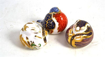 Lot 312 - Three Crown Derby paperweights