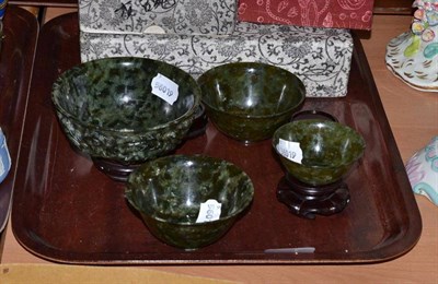 Lot 319 - Four jade bowls