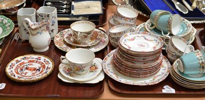 Lot 325 - Two trays of teawares including Royal Crown Derby, Minton etc