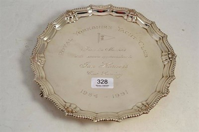 Lot 328 - Silver engraved salver, 1984-1991