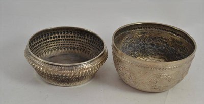 Lot 334 - Two Persian white metal bowls