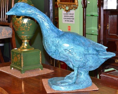 Lot 422 - A large earthenware model of a goose