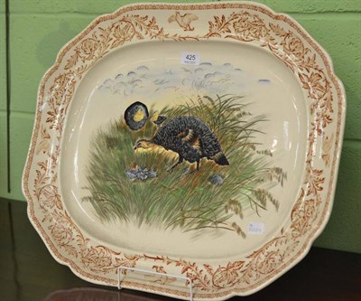 Lot 425 - A meat plate depicting a turkey