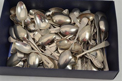 Lot 472 - A large quantity of predominantly 18th and 19th century teaspoons including Glasgow, Edinburgh etc