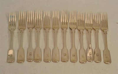 Lot 473 - Twelve silver dessert forks