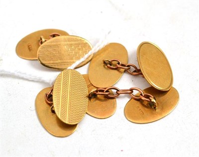 Lot 492 - Two pairs of 9ct gold cufflinks