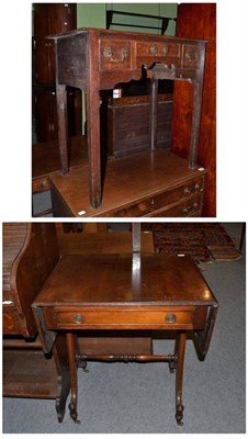 Lot 545 - A reproduction sofa table and an 18th century oak lowboy - 82cm wide