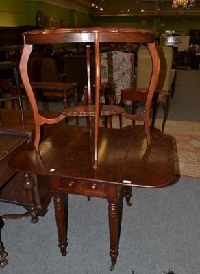 Lot 555 - An Edwardian walnut occasional table and a mahogany Pembroke table