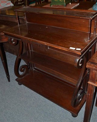 Lot 568 - A mahogany side table with gallery and under tier, 90cm wide