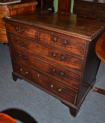 Lot 571 - George III mahogany five drawer chest