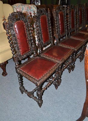 Lot 578 - A set of eight Victorian dining chairs in a 17th century style