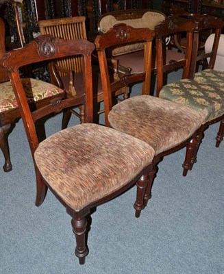 Lot 580 - A set of six Victorian dining chairs and an 18th century armchair