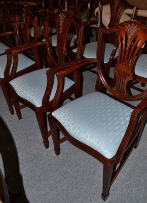 Lot 582 - Set of ten George III style dining chairs