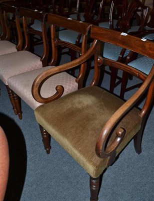 Lot 583 - A set of six William IV mahogany dining chairs (4+2)