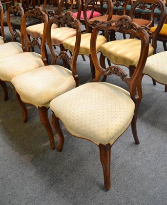 Lot 602 - Set of six Victorian dining chairs and another