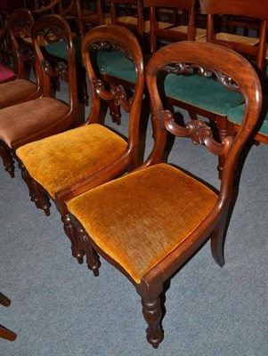 Lot 605 - A set of four Victorian mahogany balloon back chairs