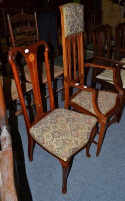 Lot 610 - Two Edwardian Art Nouveau chairs