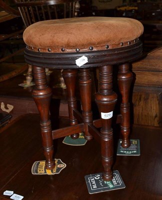 Lot 629 - A Victorian adjustable piano stool