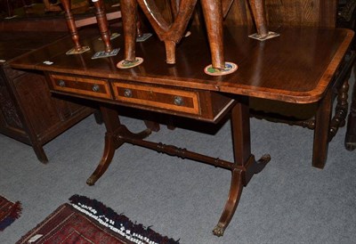 Lot 630 - A reproduction mahogany sofa table, 152cm wide