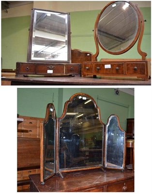 Lot 644 - Three 19th century toilet mirrors and another dressing mirror (4)