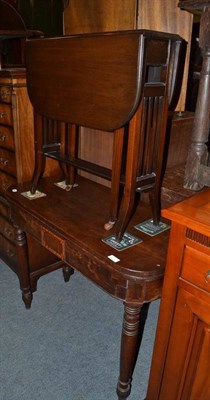 Lot 652 - A 19th century fold over tea table and a mahogany Sutherland table