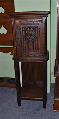 Lot 663 - Oak Gothic cupboard