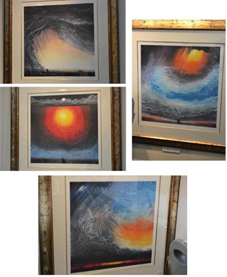 Lot 1008 - After Mackenzie Thorpe (b.1956)  A set of four Apocalyptic images  each signed in pencil and...