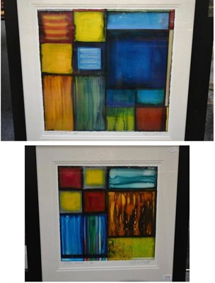 Lot 1018 - After Mark Kellett (Contemporary)  ";Stacked Together";; ";Patchwork"; each signed and inscribed in