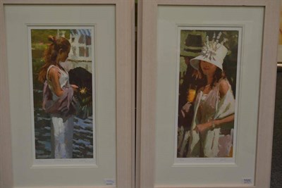 Lot 1020 - After Mark Rowbotham (Contemporary)  ";A Summer Romance I ";; ";A Summer Romance II";  a pair, each